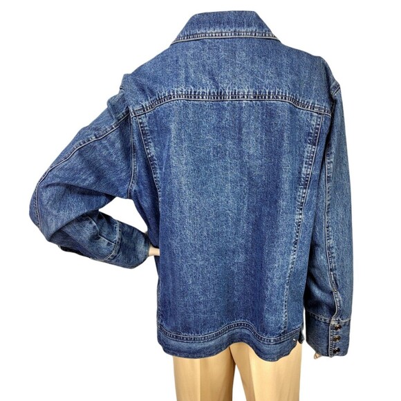Vintage 80s 90s Denim 100% Cotton Blue Trucker Jean Jacket Women's Plus Size 1X - Picture 6 of 8